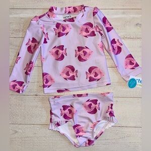 NWT! Girls Rash guard Swim Set
